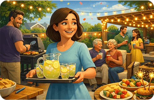 Backyard celebration party